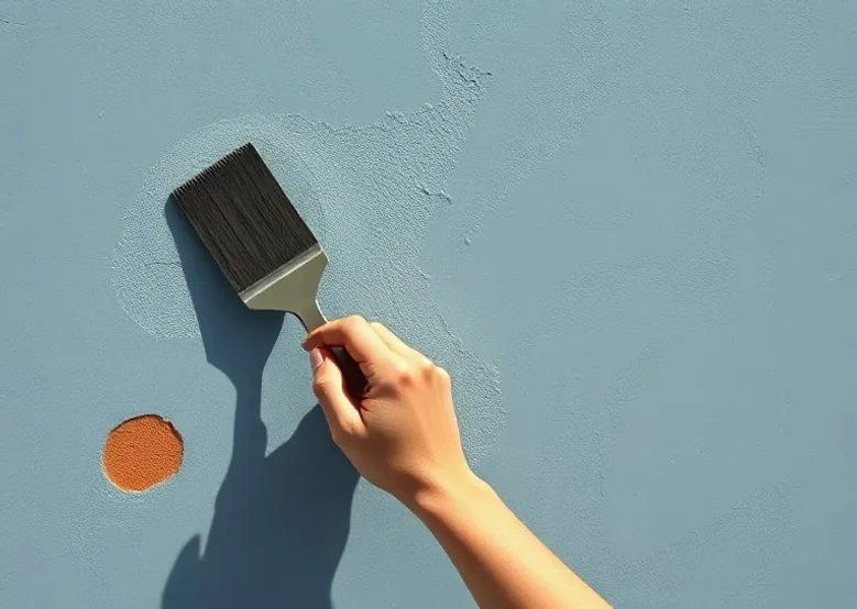 Application d'un enduit décoratif à la lisseuse sur un mur
